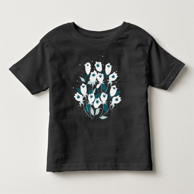 Elegant Tulip Flower Pattern Botanical Art Design Toddler T-Shirt (Front)