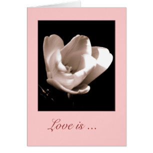 Elegant Tulip 'Love is ....' Blank Greeting Card