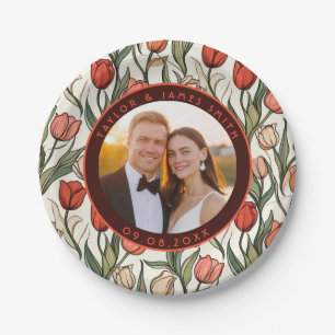 Elegant Tulip Plates For Bridal Bachelorette Party