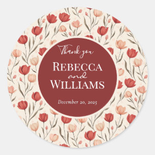 Elegant Tulip Wedding Sticker