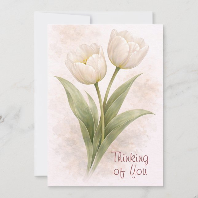 Elegant Tulips Thinking Of You Card (Front)
