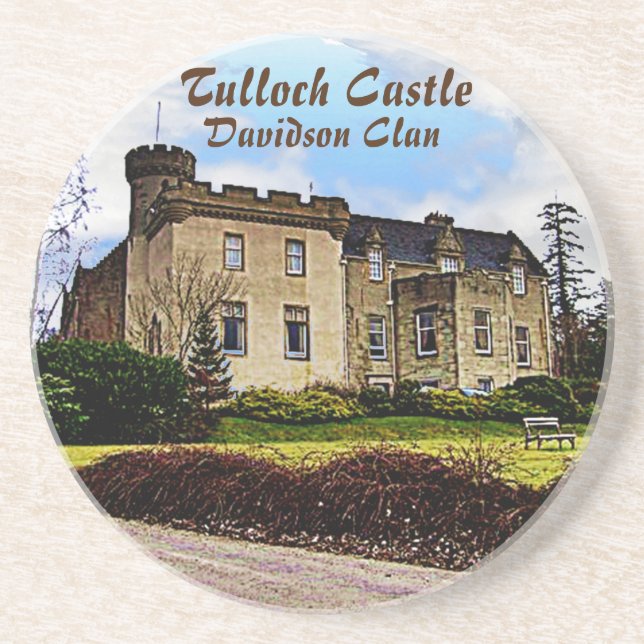 Elegant Tulloch Castle – Scottish Davidson Clan Coaster (Front)