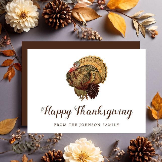 Elegant Turkey Happy Thanksgiving Holiday Card (Elegant Turkey Happy Thanksgiving Holiday Card)