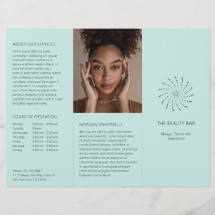 Elegant Turquoise Abstract Flower Modern Brochure