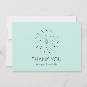 Elegant Turquoise Abstract Flower Modern Thank You Card