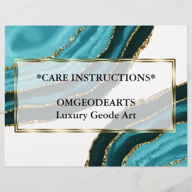 Elegant Turquoise Agate Branding Business Flyer (Front)