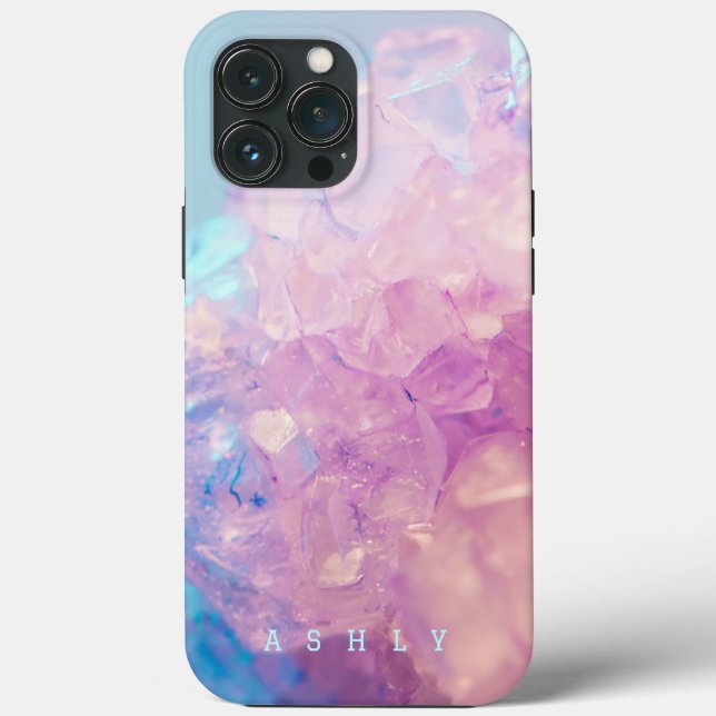  Elegant Turquoise and Purple Stone Abstract Case-Mate iPhone Case (Back)