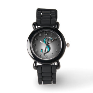 Elegant Turquoise and Silver Dollar Sign Stylish Watch