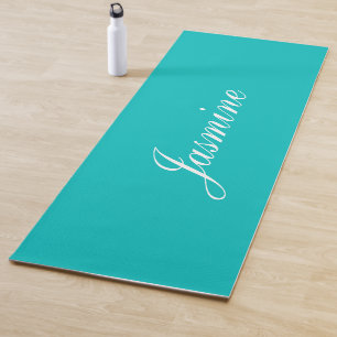 Elegant Turquoise Aqua Personalised Yoga Mat
