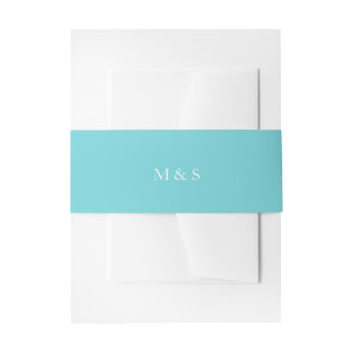Elegant Turquoise Blue Invitation Belly Band