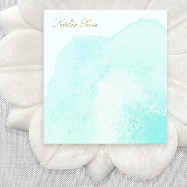 Elegant Turquoise Floral Watercolor Flower Notepad (Creator Uploaded)