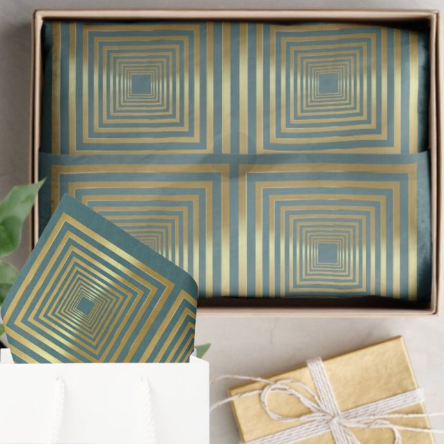 Elegant turquoise gold gift wrapping Tissue Paper (Creator Uploaded)