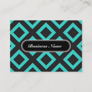 Elegant Turquoise Graphic Square Pattern Business Card