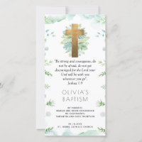 Elegant Turquoise, Greenery Baptism Bookmark Favou