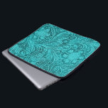 Elegant Turquoise Leather Look Embossed Flowers Laptop Sleeve<br><div class="desc">Elegant turquoise-blue,  vintage ornate leather look with embossed flowers design for laptop sleeves. Available on other products and can be requested for any of the products offered at Zazzle.</div>