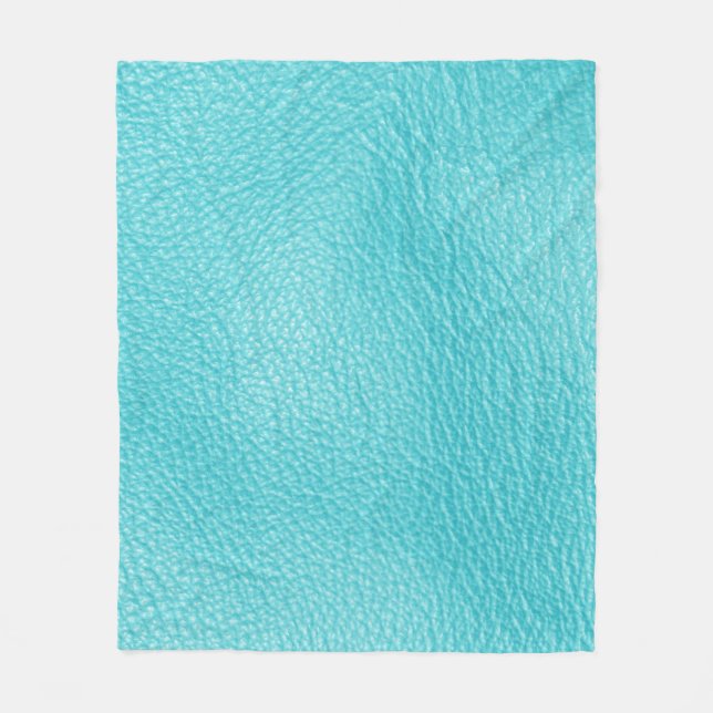 Elegant Turquoise Leather Texture Fleece Blanket (Front)