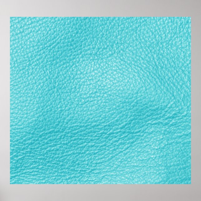 Elegant Turquoise Leather Texture Poster (Front)