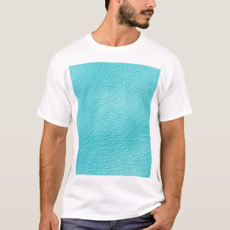 Elegant Turquoise Leather Texture T-Shirt