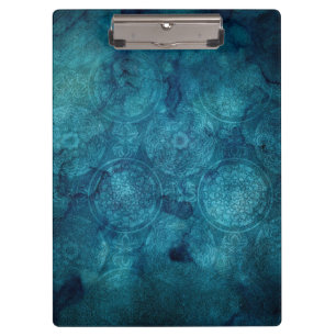Elegant Turquoise Mandala Watercolor Pattern Clipboard