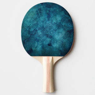 Elegant Turquoise Mandala Watercolor Pattern Ping Pong Paddle