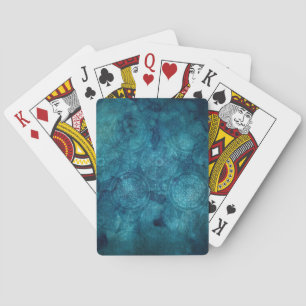Elegant Turquoise Mandala Watercolor Pattern Playing Cards