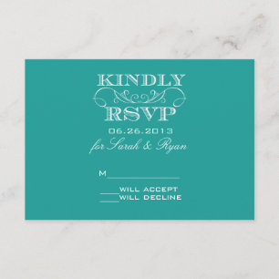 Elegant Turquoise RSVP Card