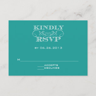 Elegant Turquoise RSVP Card