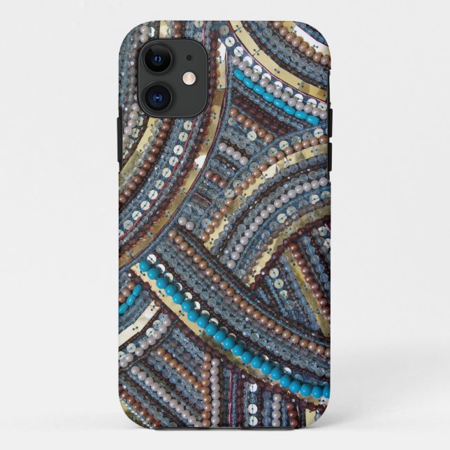 Elegant turquoise sequined Case-Mate iPhone case (Back)
