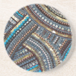 Elegant turquoise sequined coaster