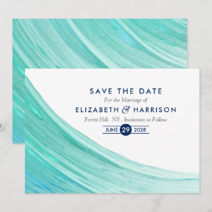 Elegant Turquoise Tides Beach Save The Date