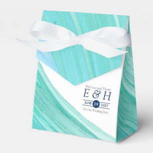 Elegant Turquoise Tides Beach Wedding Favour Box