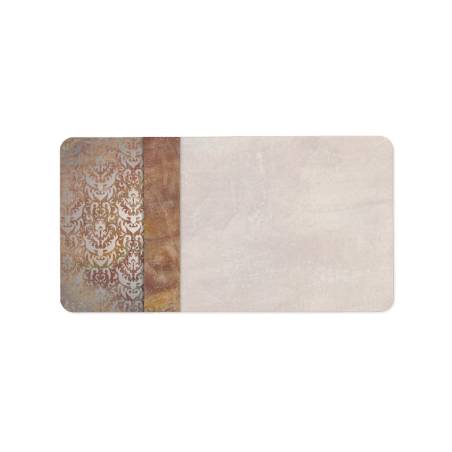 Elegant Tuscan Damask Italian Contemporary Label (Front)
