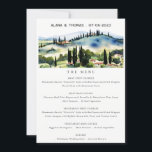 Elegant Tuscany Italy Landscape Wedding Menu Card<br><div class="desc">Tuscany Italy Watercolor Landscape Theme Collection.- it's an elegant script watercolor Illustration of Tuscany mountain landscape,  perfect for your Italian destination wedding & parties. It’s very easy to customise,  with your personal details. If you need any other matching product or customisation,  kindly message via Zazzle.</div>