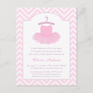 Elegant Tutu Ballerina Baby Shower Invitations