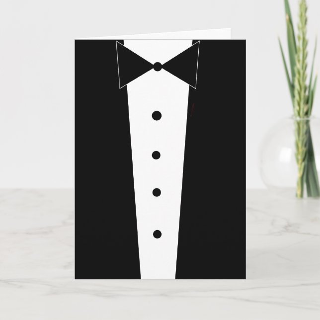 Elegant Tuxedo Blank Inside Greeting Card (Front)