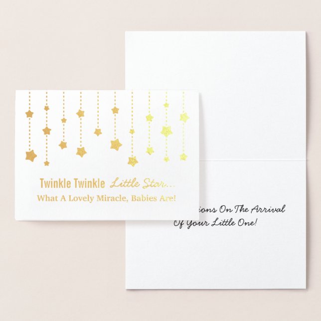 Elegant Twinkle Twinkle Little Star Gold Foil Foil Card (Display)