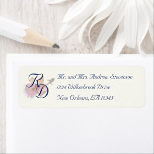 Elegant Two Hearts Catholic Wedding Return Address Label