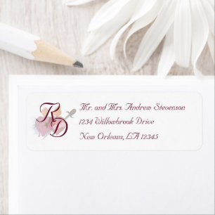 Elegant Two Hearts Catholic Wedding Return Address Label