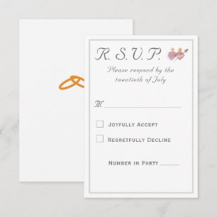 Elegant Two Hearts Catholic Wedding  RSVP Card