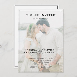 Elegant Two In One Photo Details Wedding Invitatio Invitation