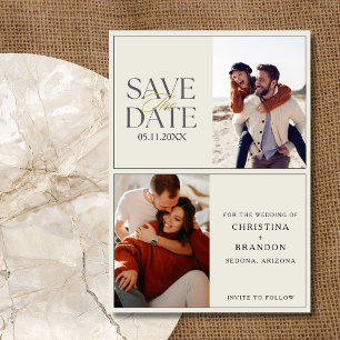 Elegant Two Photo Modern Wedding Save The Date
