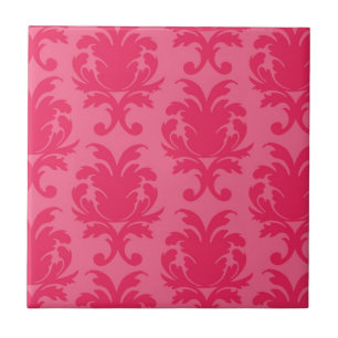 elegant two tone pink damask pattern tile