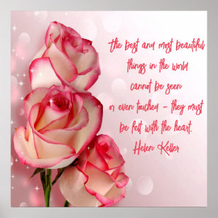 Elegant Two Tone Roses Quote Poster