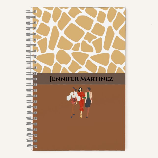 Elegant Two-Toned Personalised Spiral Notebook (Front)