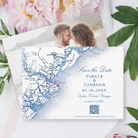 Elegant Tybee Island Georgia Map Navy Wedding