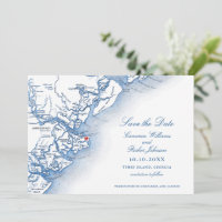 Elegant Tybee Island Georgia Map Wedding