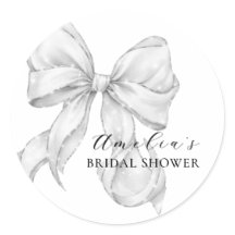 Elegant, tying the knot bridal shower white bow.