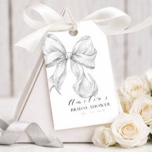 Elegant, tying the knot bridal shower white bow.