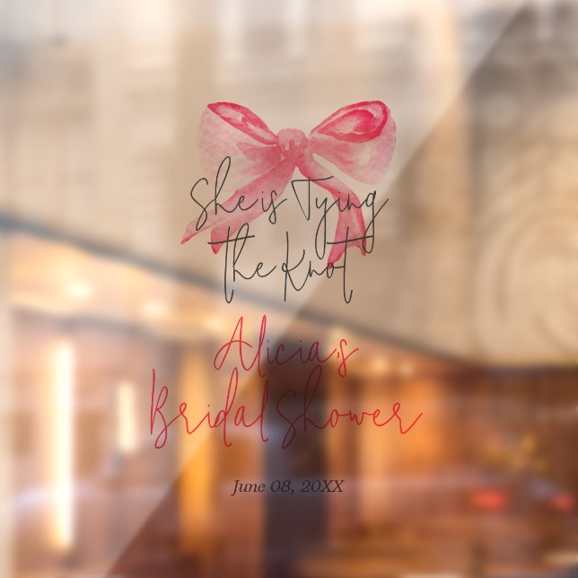 Elegant Tying the Knot Pink Bow Bridal Shower (Sheet 2)