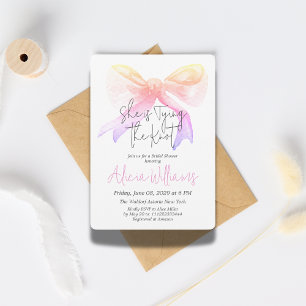 Elegant Tying the Knot Ribbon Bow Bridal Shower Invitation